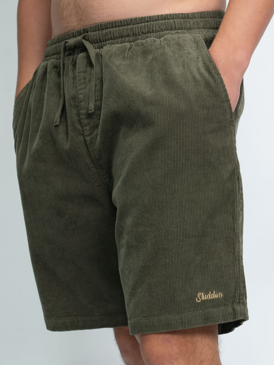 Corduroy Script Shorts